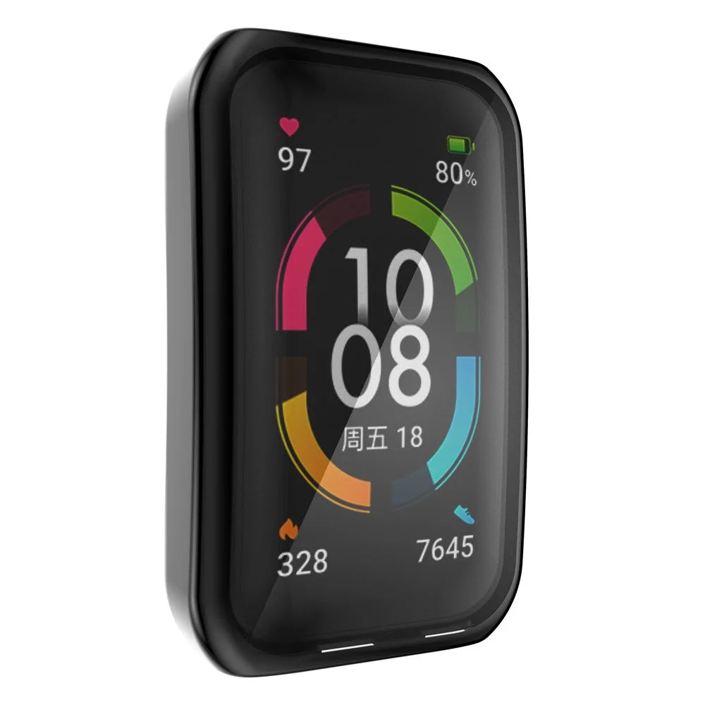 Electroplated TPU Full Coverage Smartwatch Protector Case Cover for Huawei Honor 6/Honor 7 - Black - 6
