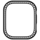 For Xiaomi Redmi Watch 6 Protective Case Hollow Design Hard PC Rhinestone Decor Cover - Electroplated Black - 4
