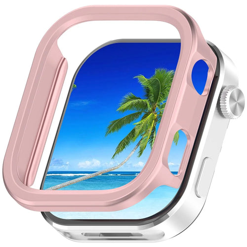 For Xiaomi Redmi Watch 6 Hard PC Watch Case Scratch-Resistant Hollow Protective Cover - Rose Pink - 1