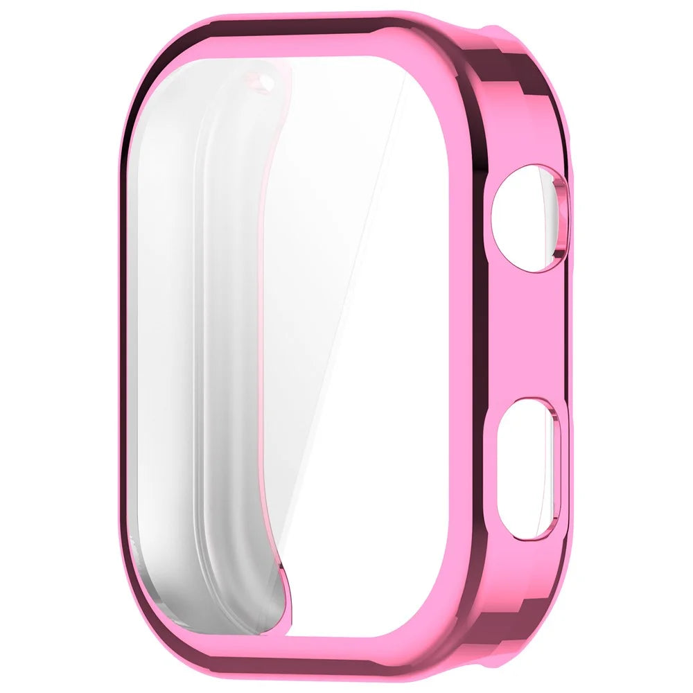 For Xiaomi Redmi Watch 6 Protective Case Full Coverage TPU Smartwatch Cover with Screen Protector - Electroplated Pink - 2