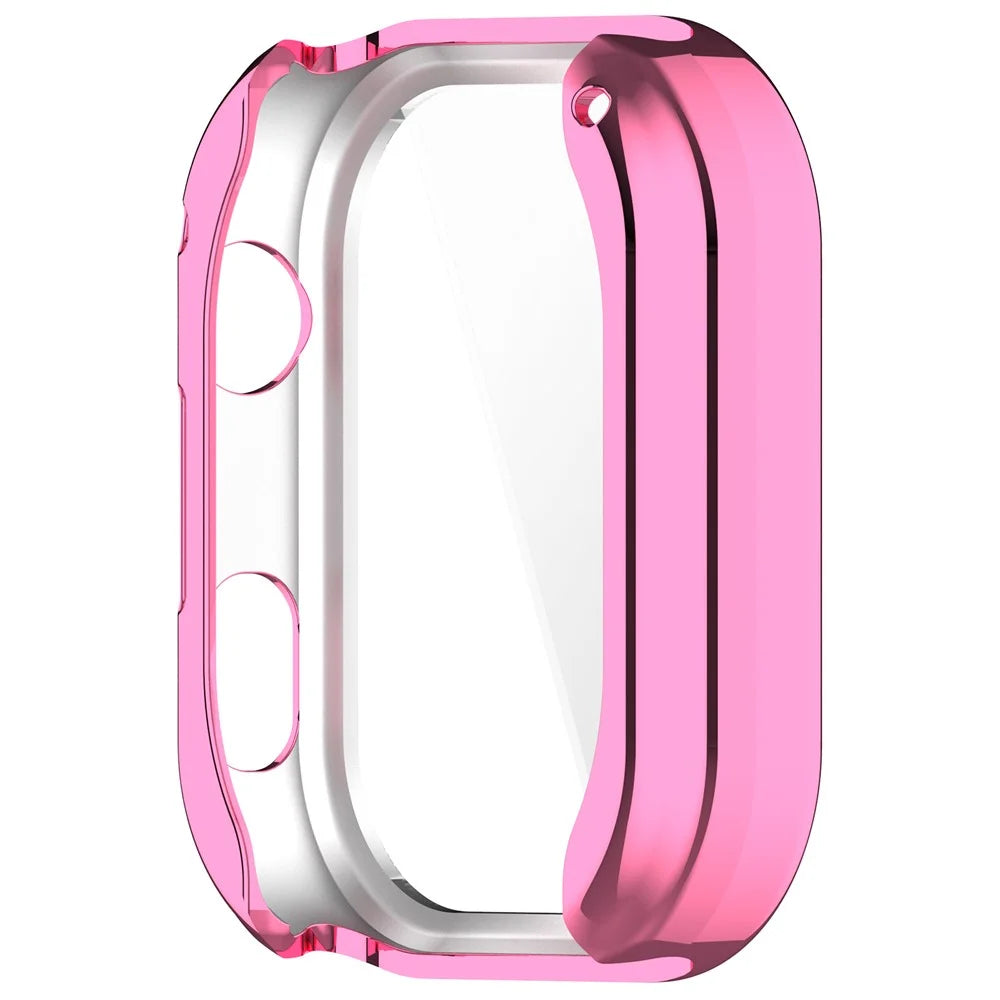 For Xiaomi Redmi Watch 6 Protective Case Full Coverage TPU Smartwatch Cover with Screen Protector - Electroplated Pink - 3