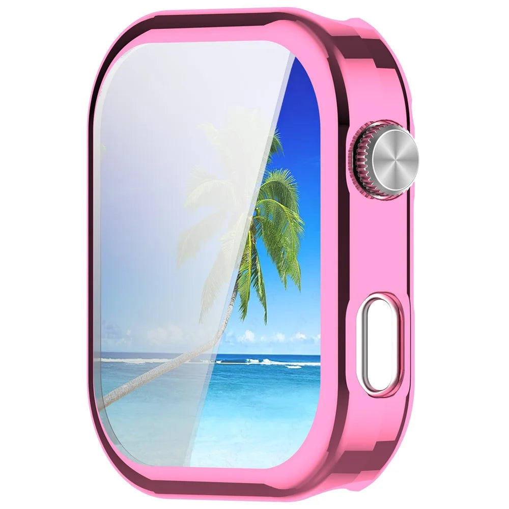 For Xiaomi Redmi Watch 6 Protective Case Full Coverage TPU Smartwatch Cover with Screen Protector - Electroplated Pink - 5