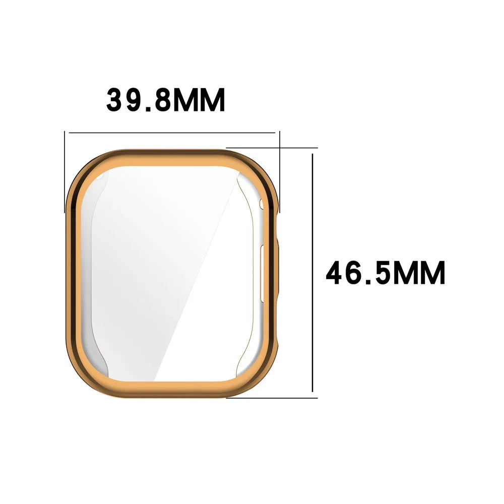 For Xiaomi Redmi Watch 6 Protective Case Full Coverage TPU Smartwatch Cover with Screen Protector - Electroplated Pink - 7