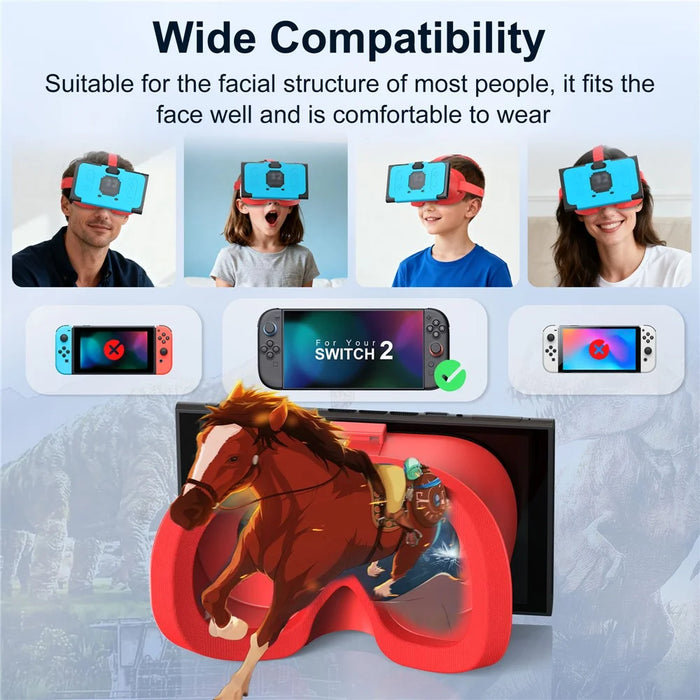 STARTRC GAMES VR Headset for Nintendo Switch 2 Immersive Gaming Experience VR Glasses Ergonomic - Red Blue - 4