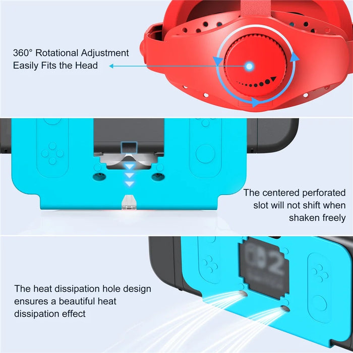 STARTRC GAMES VR Headset for Nintendo Switch 2 Immersive Gaming Experience VR Glasses Ergonomic - Red Blue - 7