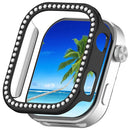 For Xiaomi Redmi Watch 6 PC Watch Case Rhinestone Decor Hollow PC Protective Cover - Black - 1