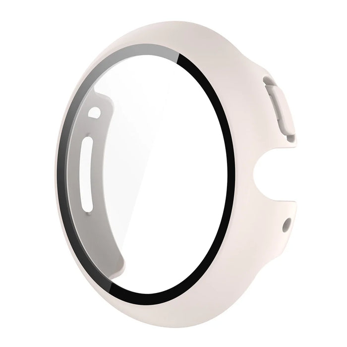 ENKAY HAT PRINCE For Google Pixel Watch 4 45mm Watch Case   Rubberized Hard PC Cover with Tempered Glass - White - 2