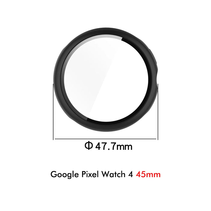ENKAY HAT PRINCE For Google Pixel Watch 4 45mm Watch Case   Rubberized Hard PC Cover with Tempered Glass - White - 7