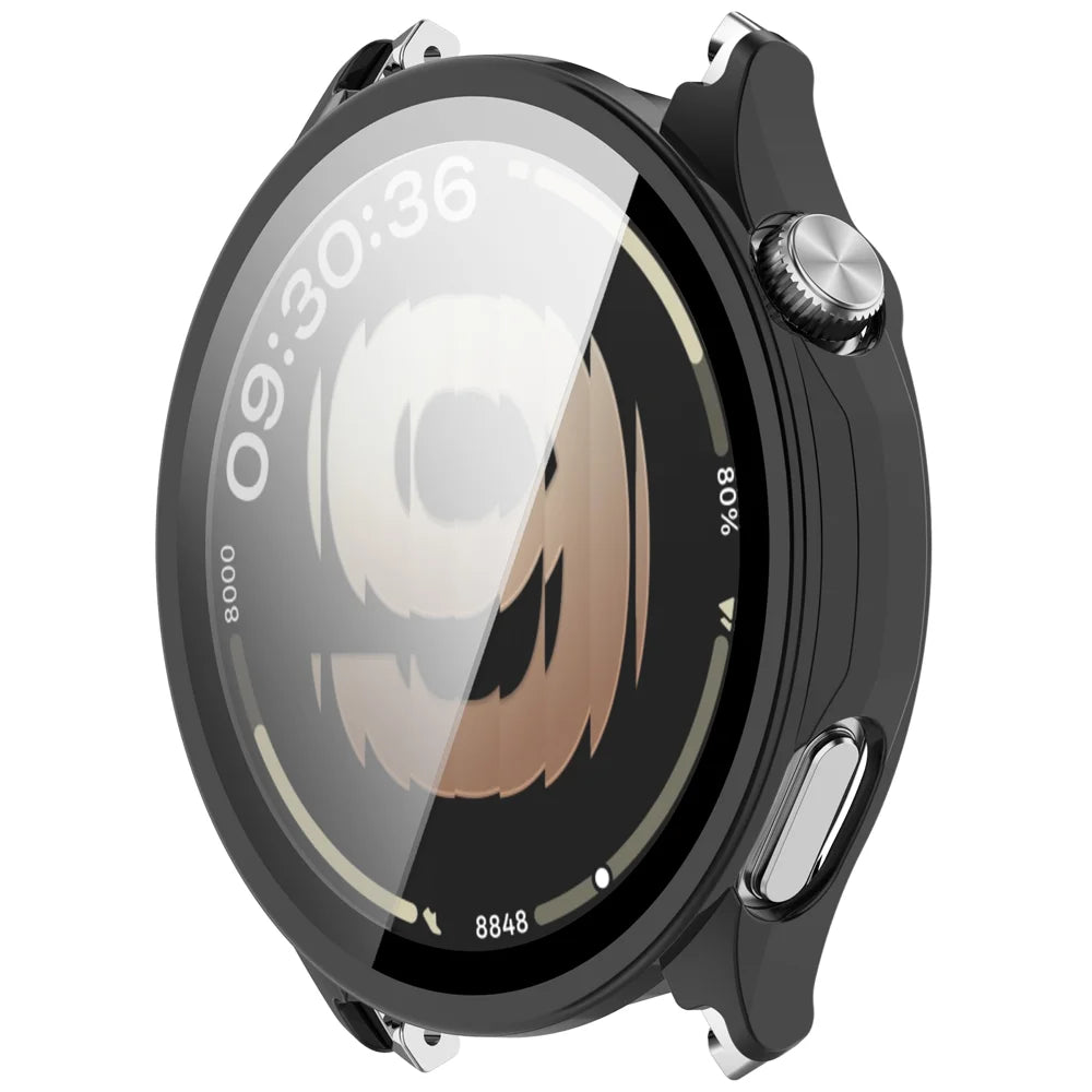WANLONFENG For Oppo Watch S Watch Case  PC Frame Cover with Tempered Glass Screen Protector - Black - 2