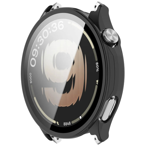 WANLONFENG For Oppo Watch S Watch Case  PC Frame Cover with Tempered Glass Screen Protector - Black - 2