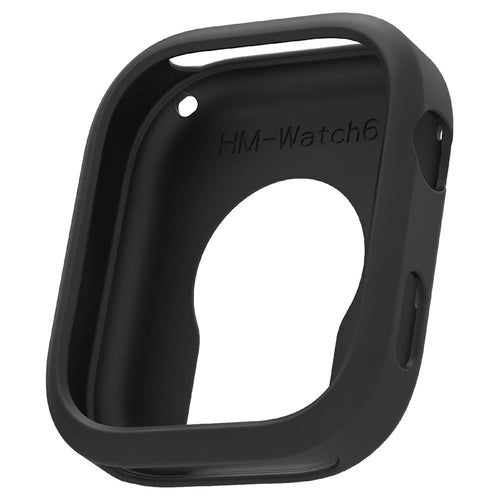 For Xiaomi Redmi Watch 6 Watch Case Soft Silicone Hollow Watch Frame Cover - Black - 1