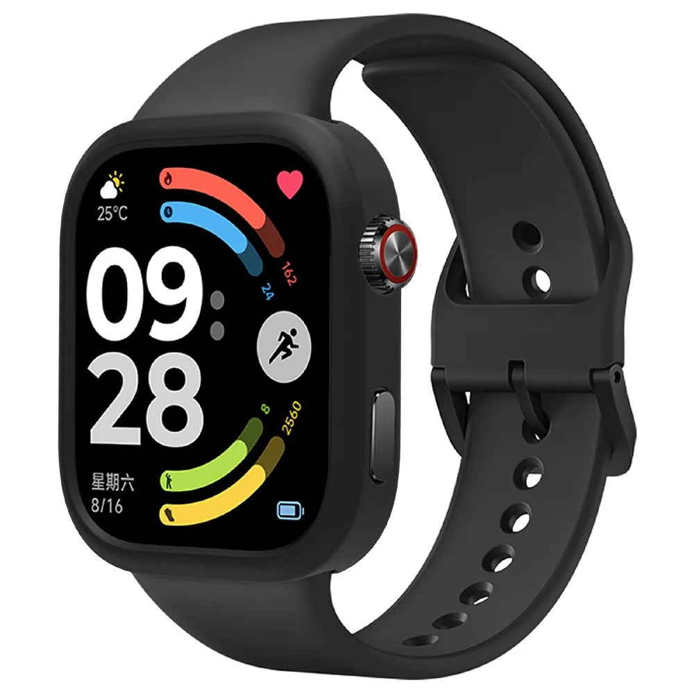 For Xiaomi Redmi Watch 6 Watch Case Soft Silicone Hollow Watch Frame Cover - Black - 3