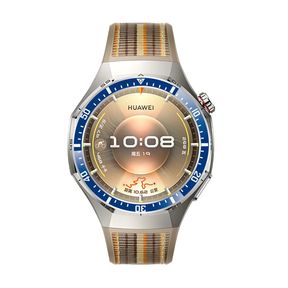 For Huawei Watch GT 6 Pro 46mm Bezel Ring Anti Scratch Aluminum Alloy Adhesive Cover - Blue  /  White Characters - 3