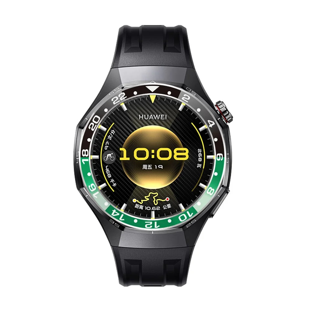 For Huawei Watch GT 6 Pro 46mm Bezel Ring Aluminum Alloy Dual Color Protective Cover Ring - Black+Green  /  White Characters - 3