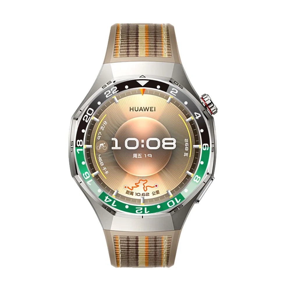 For Huawei Watch GT 6 Pro 46mm Bezel Ring Aluminum Alloy Dual Color Protective Cover Ring - Black+Green  /  White Characters - 5