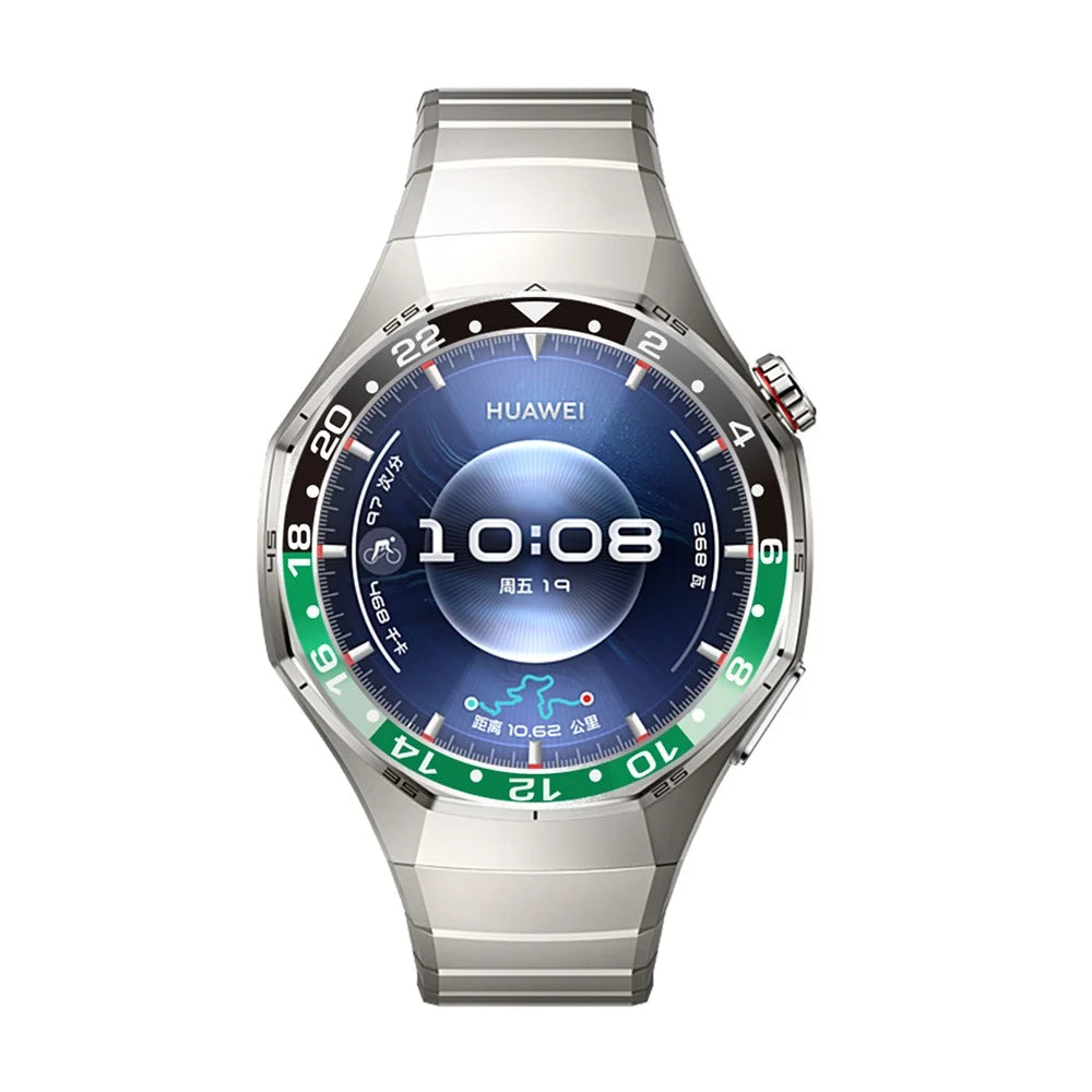 For Huawei Watch GT 6 Pro 46mm Bezel Ring Aluminum Alloy Dual Color Protective Cover Ring - Black+Green  /  White Characters - 7