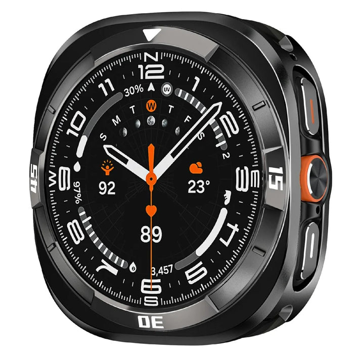 For Samsung Galaxy Watch7 44mm Watch Case Aluminum Alloy + PC Protective Cover - Black / White - 3
