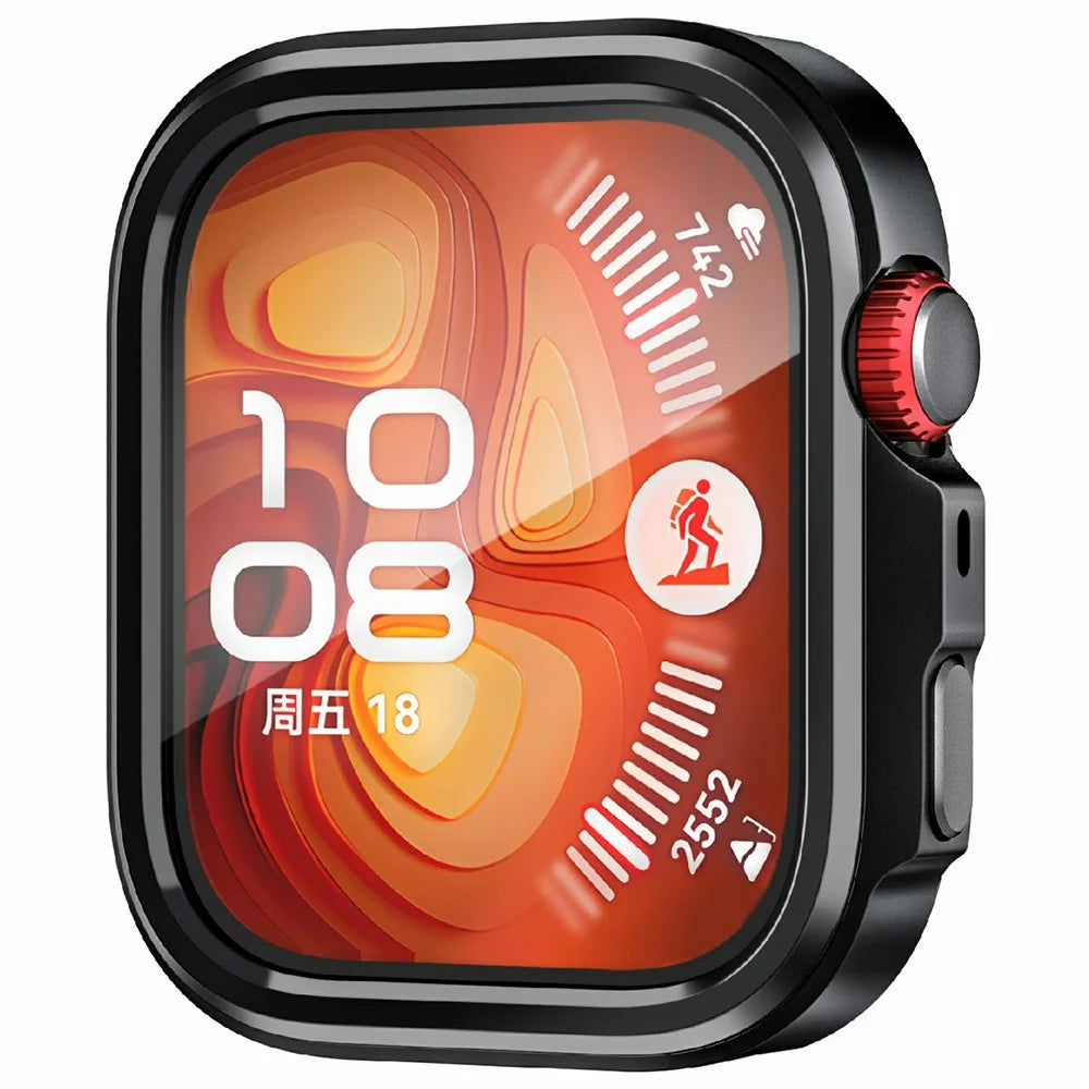 For Huawei Watch Fit 4 Pro Watch Case Zinc Alloy PC Hollow Protective Cover - Black - 3