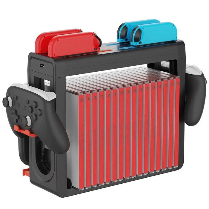 IPEGA PG-SW2027 Charging Dock for Nintendo Switch  /  Switch 2 Storage Holder Charging Stand with 8 Slot Controller Charger  /  USB Port  /  Game Card Slots - 5