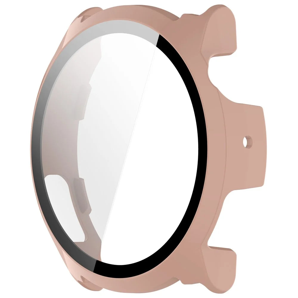 For Coros Pace 4 Hard PC Watch Case with Tempered Glass Screen Film - Pink - 4
