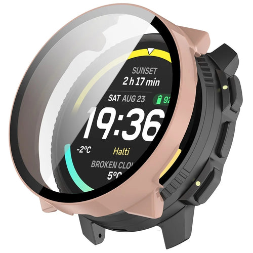 For Suunto Vertical 2 Hard PC Watch Case with Tempered Glass Screen Film - Pink - 1