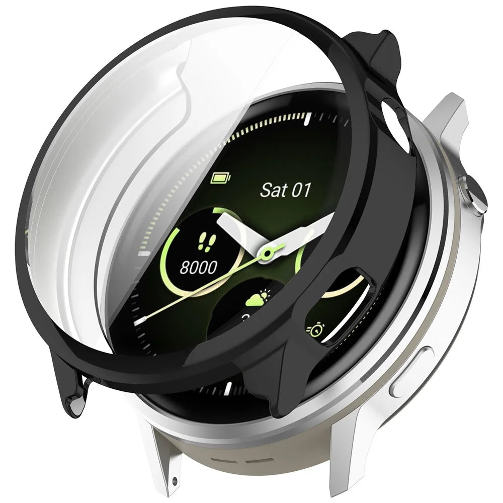 For Garmin Venu 4 41mm TPU Watch Case Full Coverage Protective Cover - Black - 1