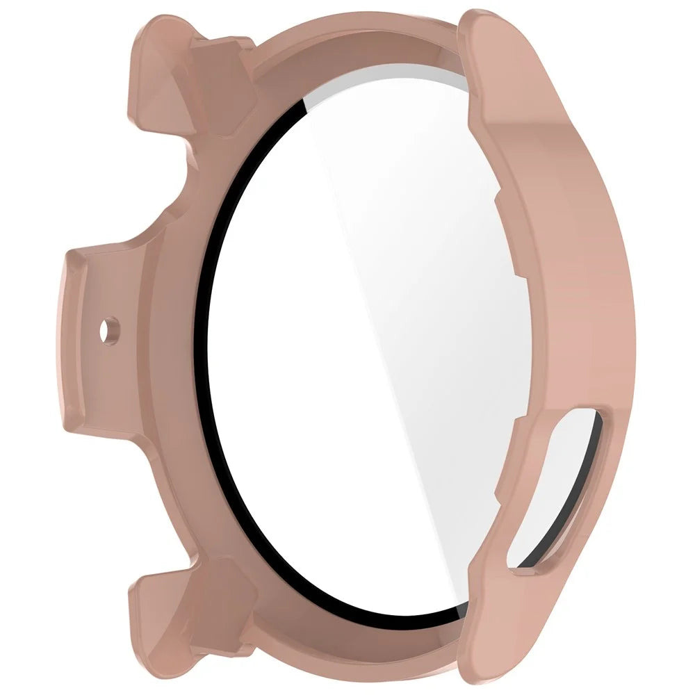 For Coros Pace 4 Case Hard PC Watch Protective Cover with Tempered Glass Film - Pink - 7