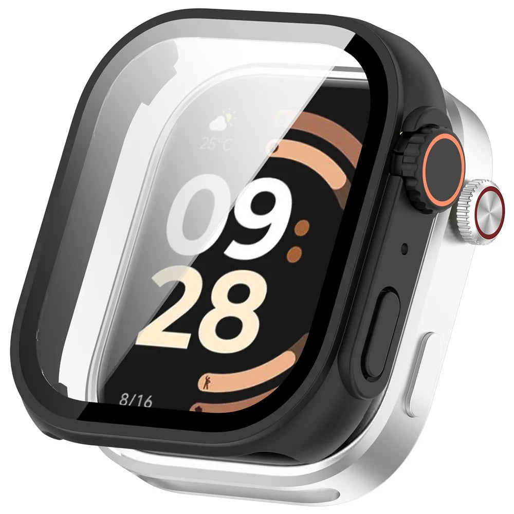 For Xiaomi Redmi Watch 6 Integrated Watch Case Transfer to Ultra Hard PC Full Covering Watch Protector - Black - 1