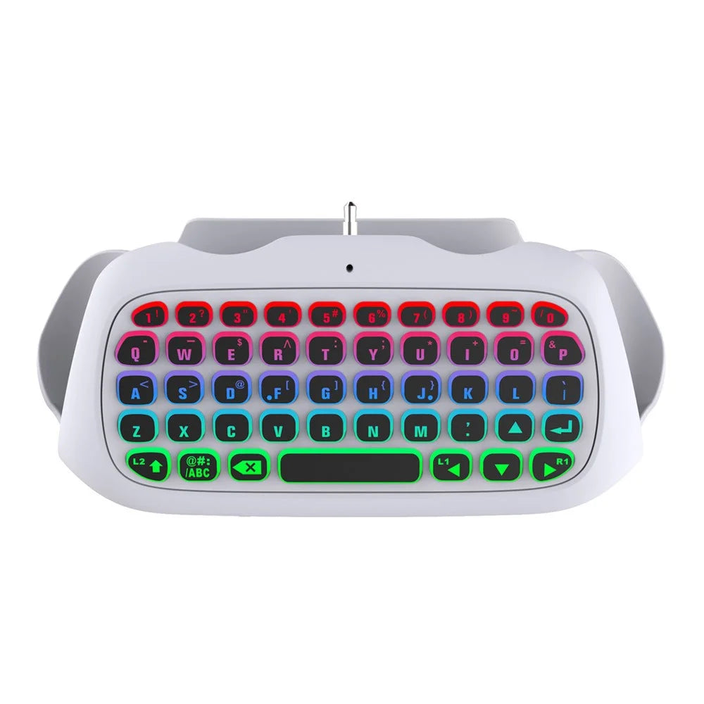 DOBE FOMIS ELECTRONICS TP5-35135 For Sony PS 5 / 5 Elite Controller Wireless Keyboard with Backlight and Mic Function - White - 1