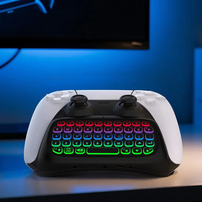 DOBE FOMIS ELECTRONICS TP5-35135 For Sony PS 5 / 5 Elite Controller Wireless Keyboard with Backlight and Mic Function - White - 2