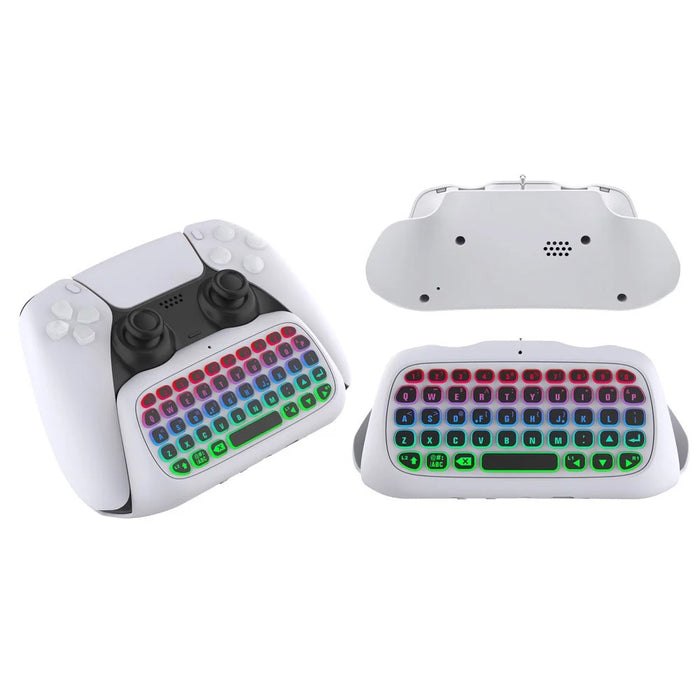 DOBE FOMIS ELECTRONICS TP5-35135 For Sony PS 5 / 5 Elite Controller Wireless Keyboard with Backlight and Mic Function - White - 7
