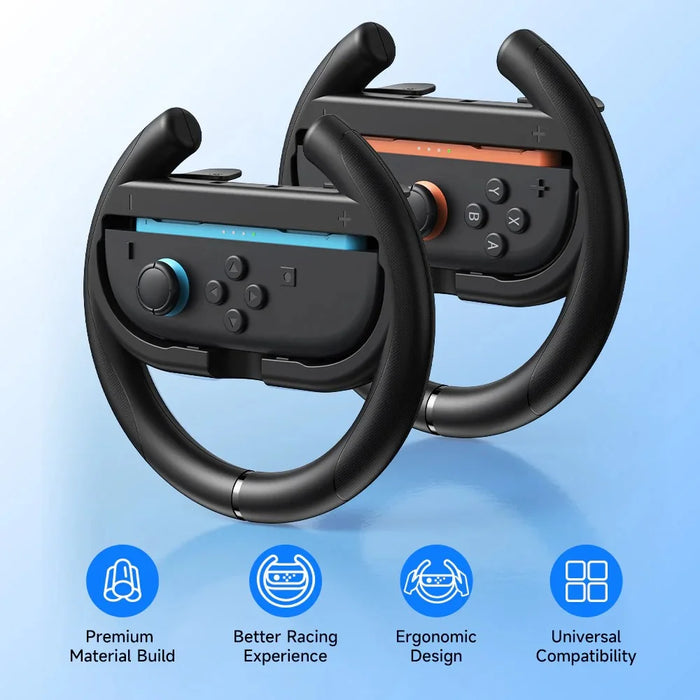 EASYSMX A01 For Nintendo Switch 2  /  Switch Left and Right Joy-Con Controller Holder Racing Steering Wheel Grip Handle - 2