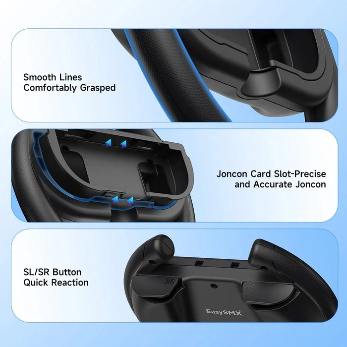 EASYSMX A01 For Nintendo Switch 2  /  Switch Left and Right Joy-Con Controller Holder Racing Steering Wheel Grip Handle - 4
