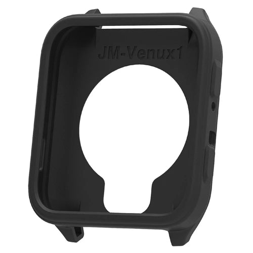 For Garmin Venu X1 Watch Case Soft Silicone Hollow Watch Frame Cover - Black - 1