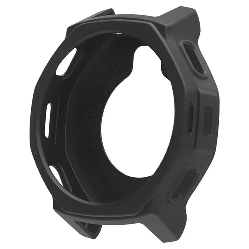 For Huami Amazfit T-Rex 3 Pro 44mm Watch Case Soft Silicone Hollow Watch Frame Cover - Black - 1