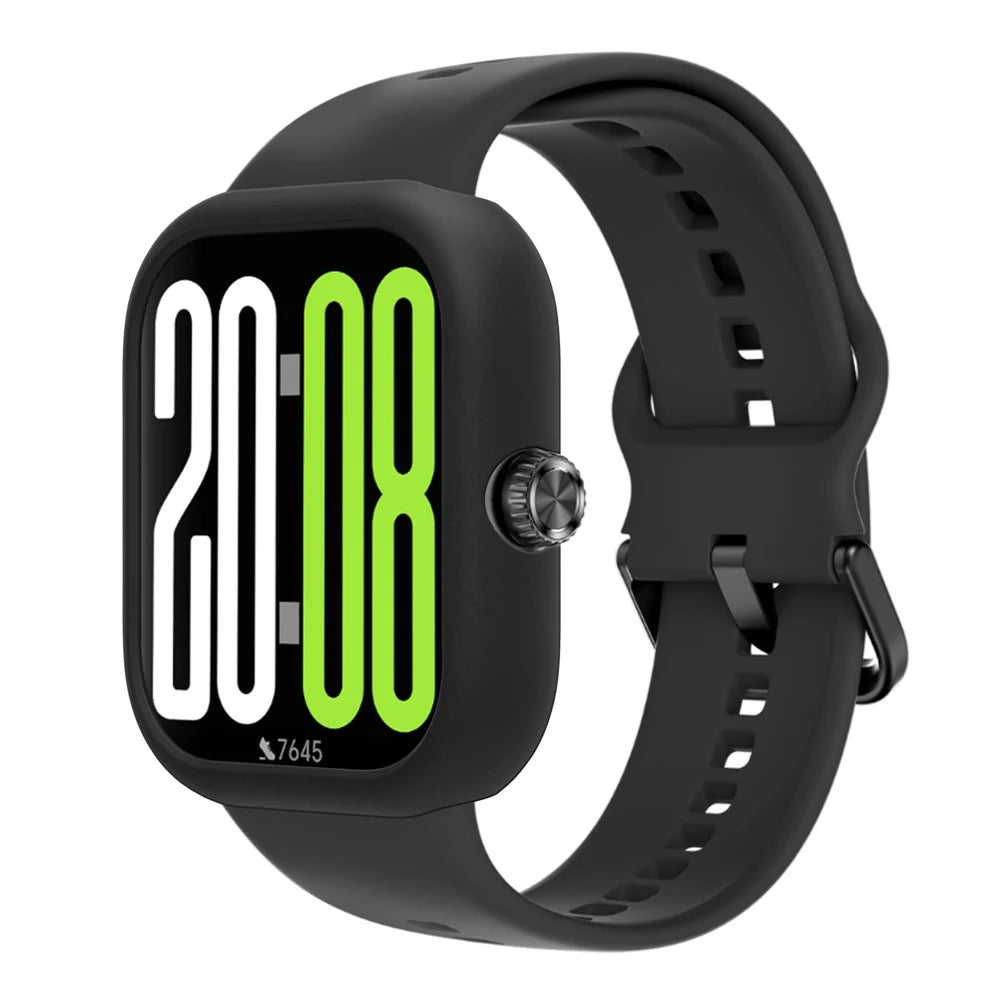For Honor Watch X5 Watch Case Soft Silicone Hollow Watch Frame Cover - Black - 1