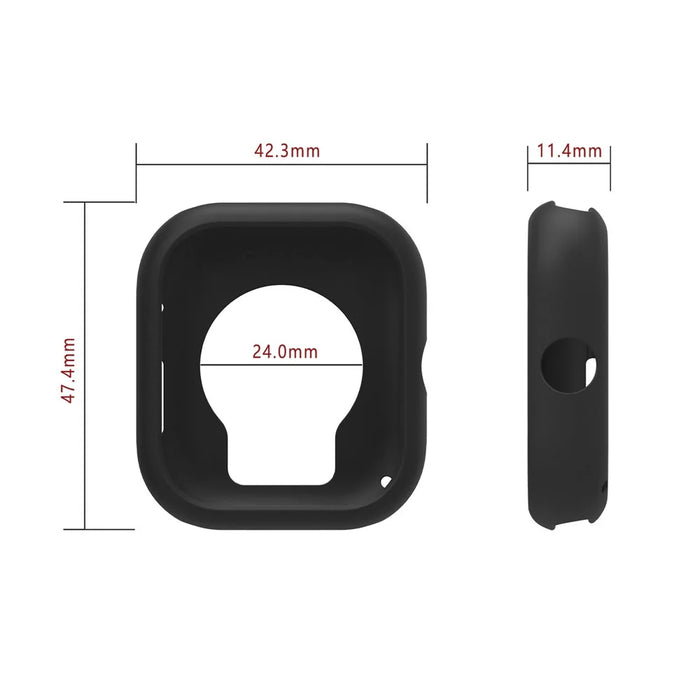 For Honor Watch X5 Watch Case Soft Silicone Hollow Watch Frame Cover - Black - 7