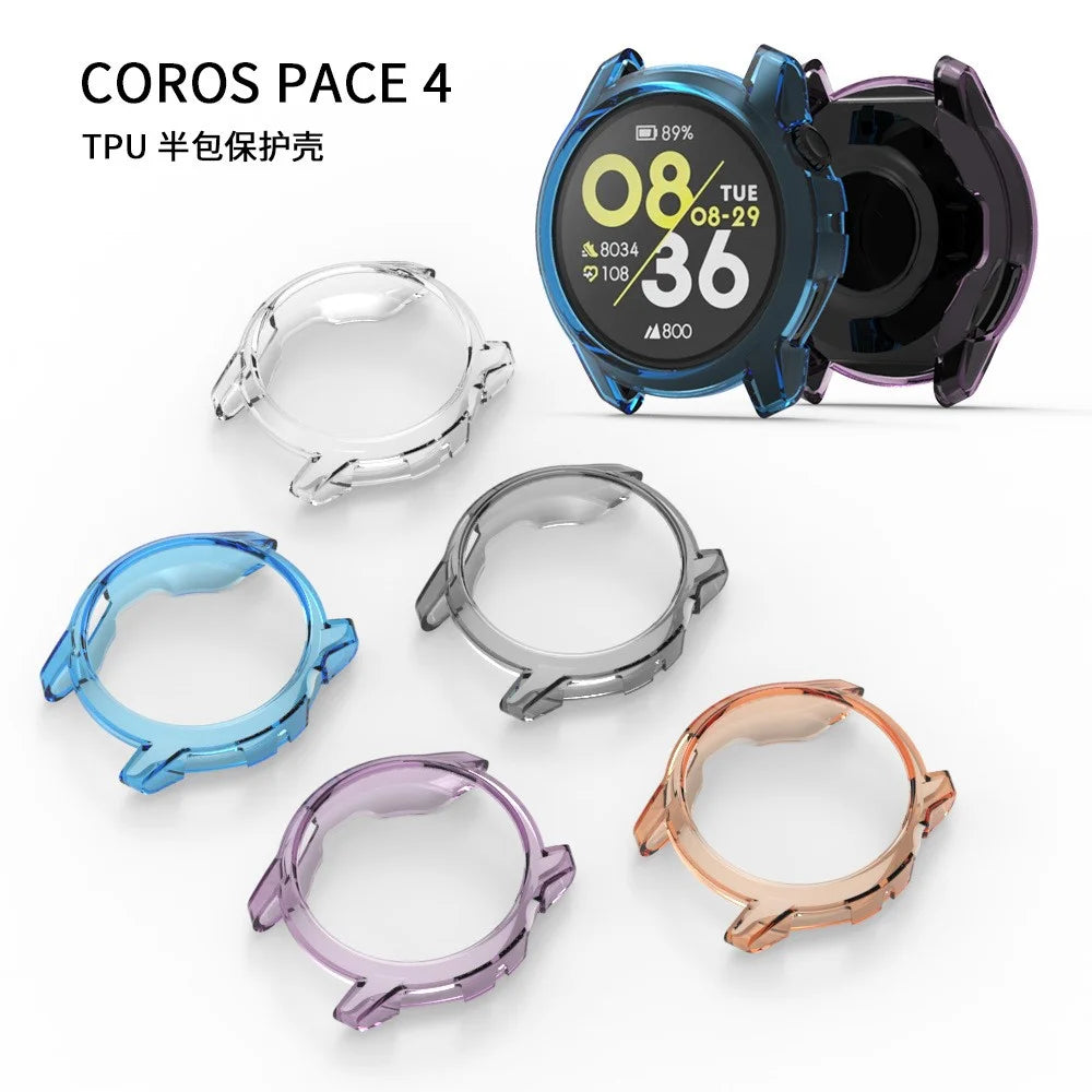 For Coros Pace 4 Protective Watch Case Soft TPU Hollow Out Cover - Transparent Blue - 3