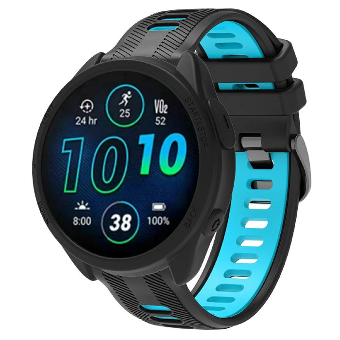 For Garmin Forerunner 965 Watch Case Soft Silicone Hollow Watch Frame Cover - Black - 2