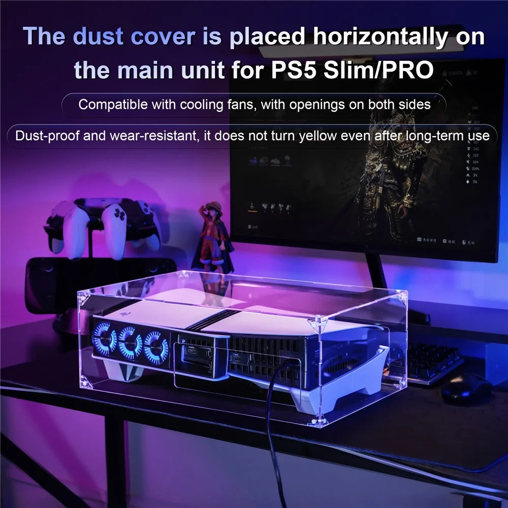 STARTRC GAMES For Sony PlayStation 5 Pro / 5 Slim (Digital / Disc Edition) Dust Cover PMMA Clear Protective Shield - 2