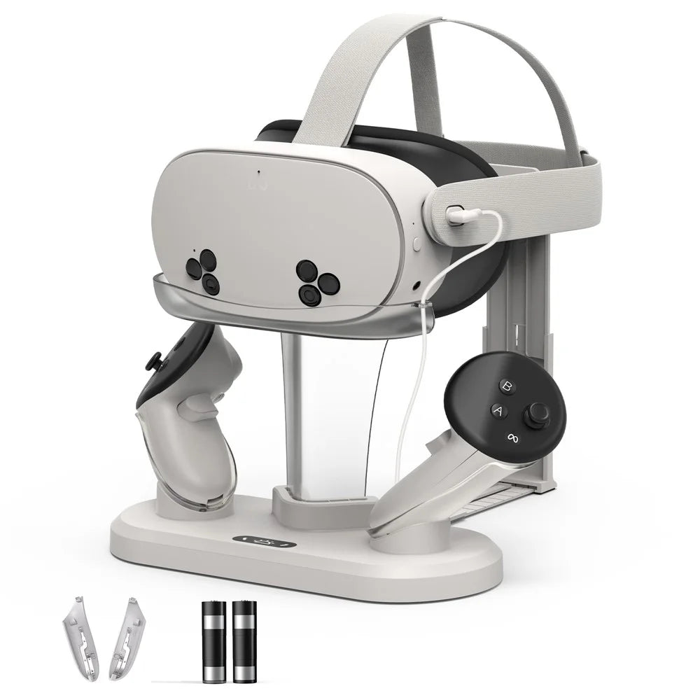 STARTRC GAMES For Meta Quest 3 / 3S Charging Dock Station with Dual Batteries, RGB Ambient Light, VR Headset Storage Holder - 2