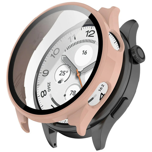 For Xiaomi Watch 5 Hard PC Watch Case with Tempered Glass Screen Film - Pink - 1