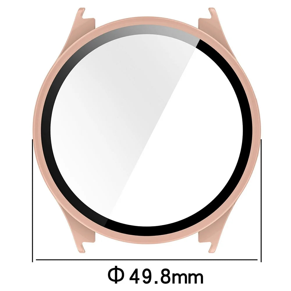 For Xiaomi Watch 5 Hard PC Watch Case with Tempered Glass Screen Film - Pink - 3