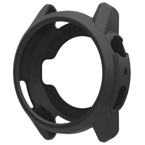 For Coros Apex 4 42mm Watch Case Soft Silicone Hollow Watch Frame Cover - Black - 1