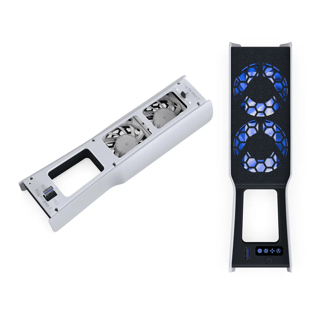 DOBE FOMIS ELECTRONICS TP5-35159 For Sony PlayStation 5 Pro/5 Slim Cooling Fan Dual Fan Design Smart Temperature Control - White - 4