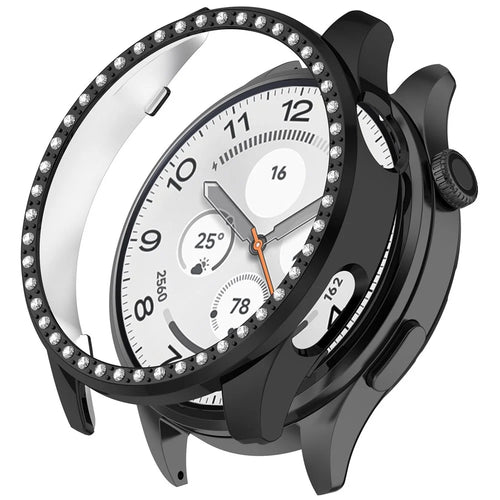 For Xiaomi Watch 5 Hard PC Case Rhinestone Decor Smartwatch Protective Cover - Black - 1