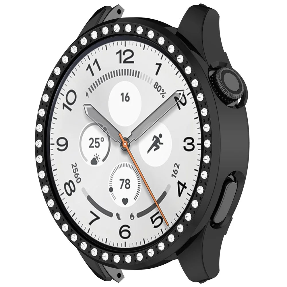 For Xiaomi Watch 5 Hard PC Case Rhinestone Decor Smartwatch Protective Cover - Black - 3