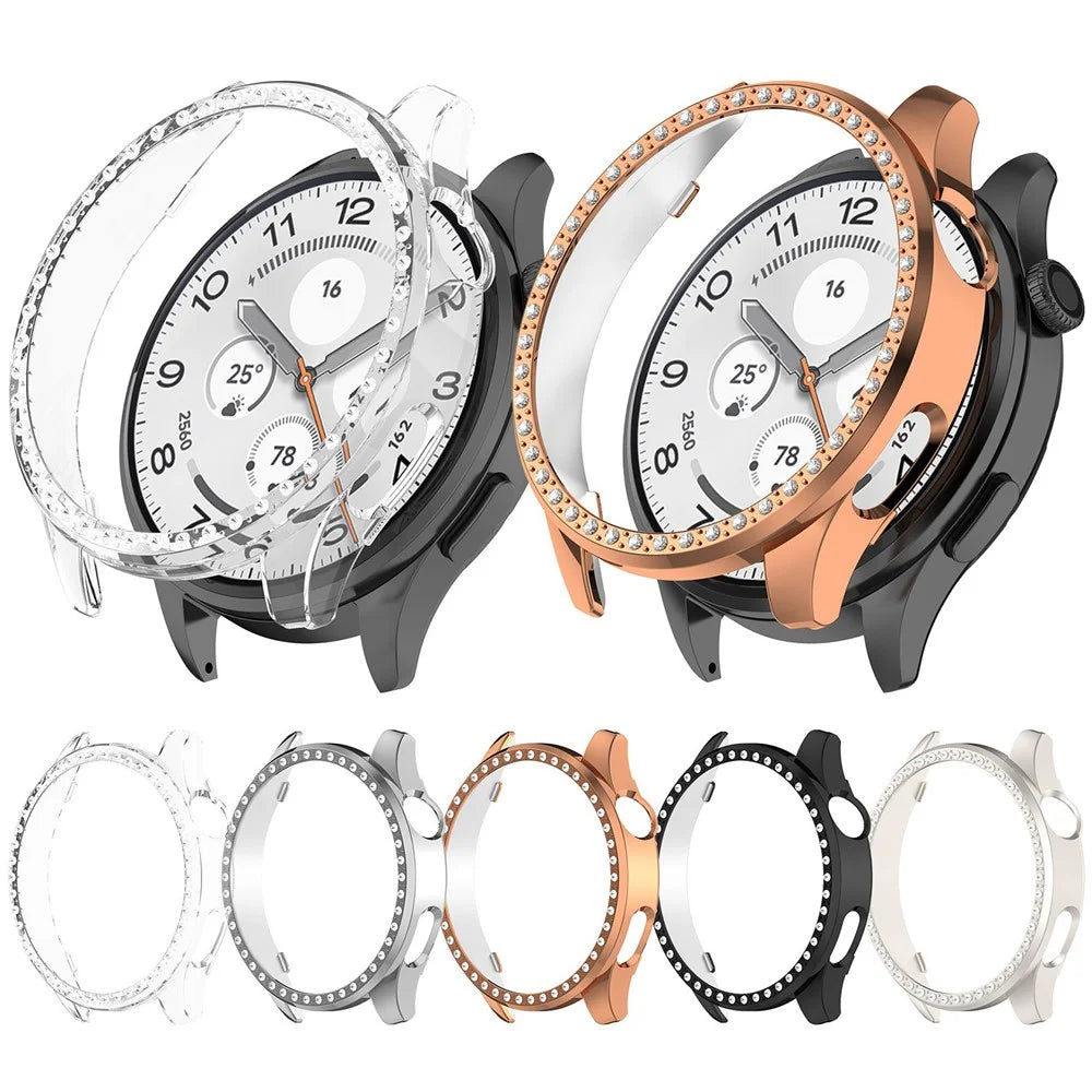 For Xiaomi Watch 5 Hard PC Case Rhinestone Decor Smartwatch Protective Cover - Black - 4