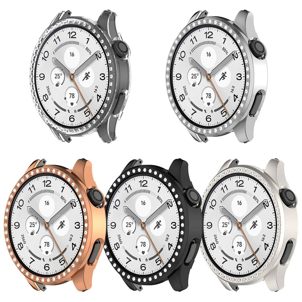 For Xiaomi Watch 5 Hard PC Case Rhinestone Decor Smartwatch Protective Cover - Black - 5