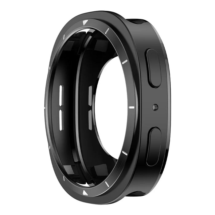 For Samsung Galaxy Watch8 44mm Metal Frame PC Protective Case Zinc Alloy Shell Cover with Scale Markings - Black  /  White - 4